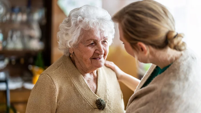 Older adult and caregiver