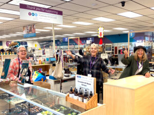 TRU Thrift Shop volunteers Susan, Sally, and Leslie 